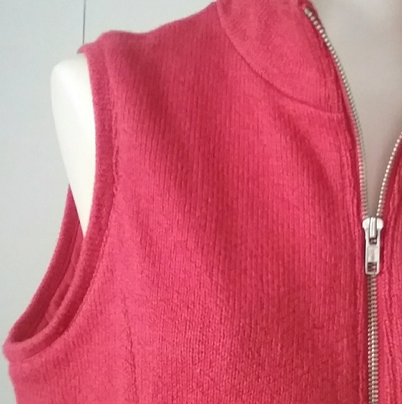 Coldwater Creek Red Knit Zip Up Vest - Picture 4 of 7